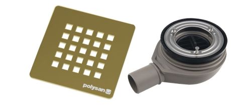 Przejdź do produktu TRENECA syfon do brodzików, średnica 90mm, DN40, maskownica złoto