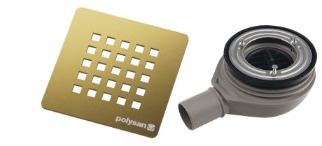 Przejdź do produktu TRENECA syfon do brodzików, średnica 90mm, DN40, maskownica złoto mat