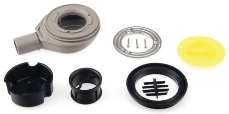 Przejdź do produktu FLEXIA syfon do brodzików, 90mm, DN40, oklagla maskownica złoto