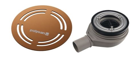 Przejdź do produktu FLEXIA syfon do brodzików, 90mm, DN40, oklagla maskownica miedź mat