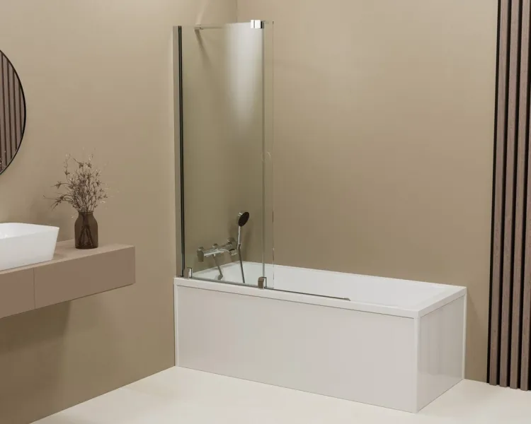 ROLLS parawan wannowy 1400x1500mm, szkło czyste