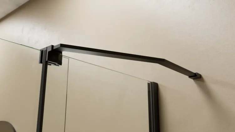 ROLLS BLACK parawan wannowy 1200x1500mm, szkło czyste