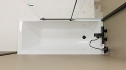 ROLLS BLACK parawan wannowy 1200x1500mm, szkło czyste