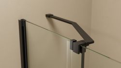 ROLLS BLACK parawan wannowy 1400x1500mm, szkło czyste