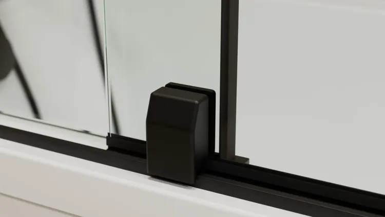 ROLLS BLACK parawan wannowy 1400x1500mm, szkło czyste