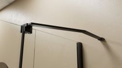 ROLLS BLACK parawan wannowy 1400x1500mm, szkło czyste