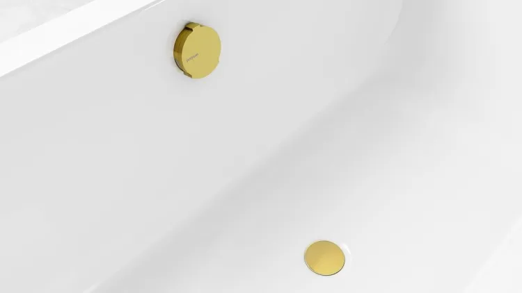 MARBLE zestaw odpływowy z napełnianiem, dł. 800mm, złoto