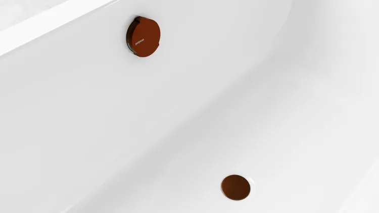 MARBLE zestaw odpływowy z napełnianiem, dł. 800mm, miedź mat