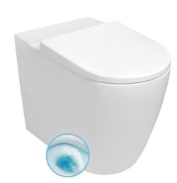 TURKU WC kombi miska, Vortex Rimless, podwyższona siedzisko 64x38cm, odpływ dolny/tylny, biały