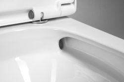 TURKU WC kombi miska, Vortex Rimless, podwyższona siedzisko 64x38cm, odpływ dolny/tylny, biały