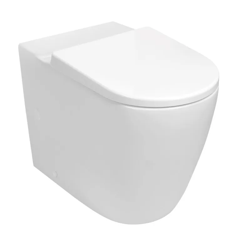 TURKU WC kombi miska, Vortex Rimless, podwyższona siedzisko 64x38cm, odpływ dolny/tylny, biały