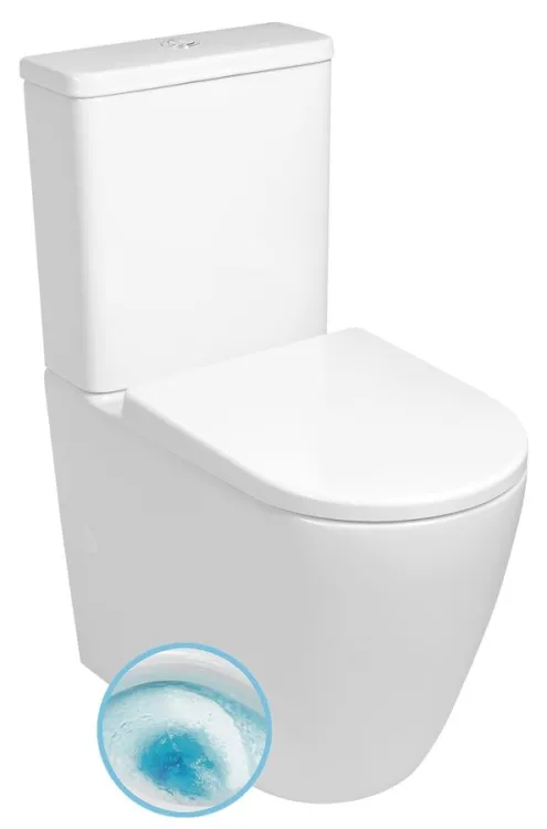 TURKU kompakt WC, Vortex Rimless, odpływ poziomy/pionowy, biały