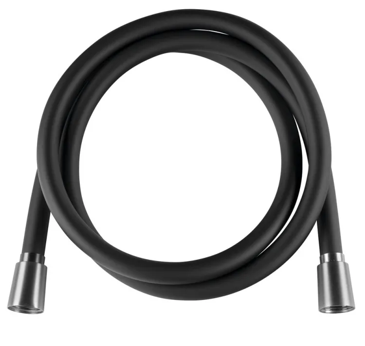 NOPEL wąż prysznicowy plastikowy, 150cm, czarny mat