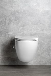 INFINITY CLEANWASH WC wiszące, z dyszą bidetową i zaworem, Rimless, 36,5x53cm, biały