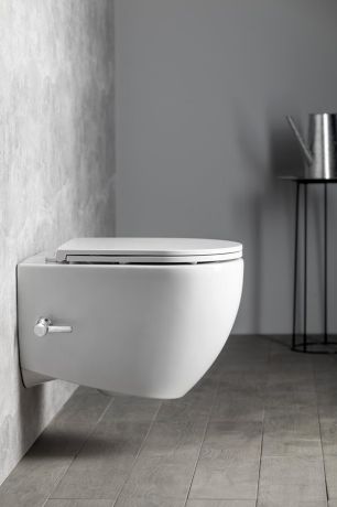 Przejdź do produktu INFINITY CLEANWASH WC wiszące, z dyszą bidetową i zintegrowaną baterią, Rimless, 36,5x53 cm, biały