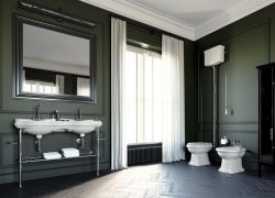 RETRO umywalka ceramiczna podwójna 120cm, biały