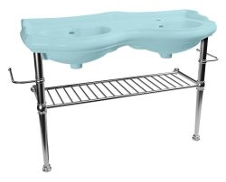 RETRO podpora podwójnej umywalki 120 cm z półką, chrom