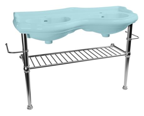 Przejdź do produktu RETRO podpora podwójnej umywalki 120 cm z półką, chrom