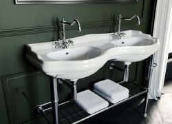 RETRO podpora podwójnej umywalki 120 cm z półką, chrom