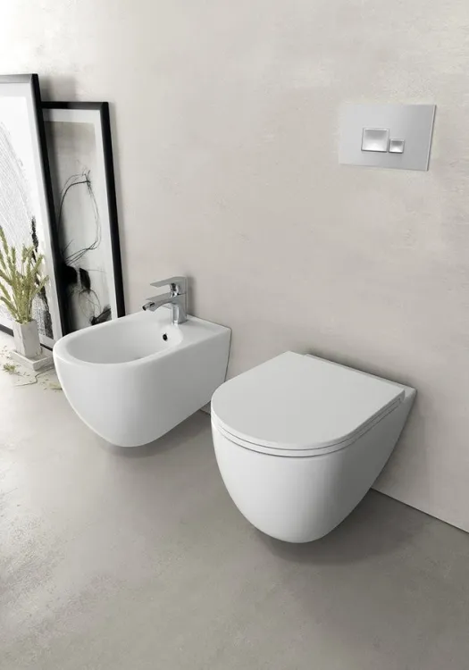 INFINITY miska WC wisząca, Rimless, 36,5x53cm, biały mat