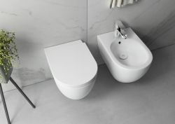 INFINITY miska WC wisząca, Rimless, 36,5x53cm, biały mat
