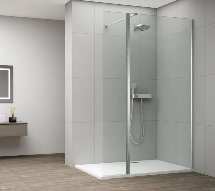 ESCA CHROME kabina przysznicowa, stałe szkło 1000 mm, szkło czyste, panel obrotowego 600 mm