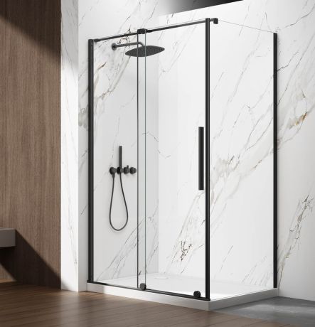 Przejdź do produktu SPIRIT BLACK kabina prysznicowa 1500x800mm wariant L/P