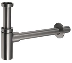 Syfon umywalkowy 5/4", odpływ 32mm, okrągły, gun metal