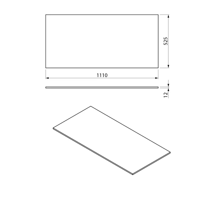 LOREA blat Rockstone 111x1,2x52,5cm, black attica