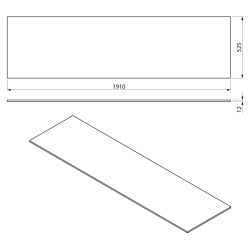 LOREA blat Rockstone 191x1,2x52,5cm, biały mat