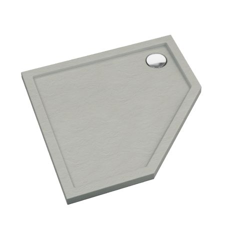 Przejdź do produktu Schedline Brodzik akrylowy Sharper Cement Stone 90x90x5 cm, pięciokątny, Gwarancja 7 lat