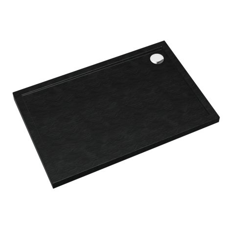 Przejdź do produktu Schedline Brodzik akrylowy Sharper Black Stone 90x100x4,5 cm, prostokątny, Gwarancja 7 lat