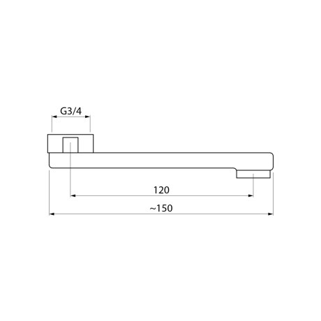 Przejdź do produktu Wylewka, 120mm, płaska, chrom