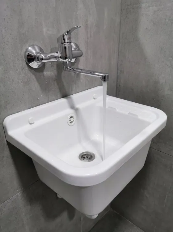 AQUALINE 35 bateria ścienna, uchwyt płaski 160mm, chrom