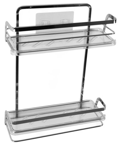 Przejdź do produktu KIM podwójna półka do kabiny prysznicowej 263x325x105mm, chrom