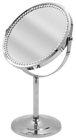 Przejdź do produktu HELENE lusterko kosmetyczne stojące, średnica 170mm, dwustronne, z cyrkoniami, chrom