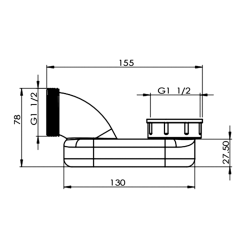 Syfon niski 6/4", DN40