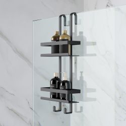 MYLINE druciana półka prysznicowa 288x605x168mm, czarny mat