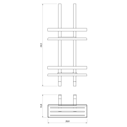 MYLINE druciana półka prysznicowa 288x605x168mm, stal nierdzewna polerowana