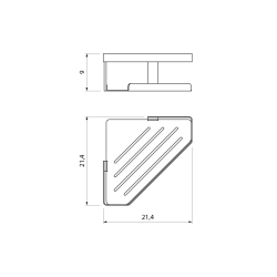 MYLINE półka narożna do kabiny prysznicowej, 214x90x214mm, stal nierdzewna polerowana