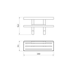 MYLINE półka do kabiny prysznicowej 241x30x111mm, stal nierdzewna polerowana