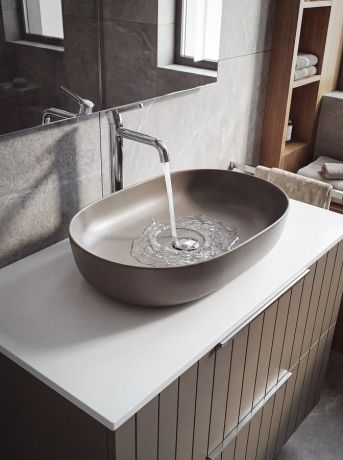 Przejdź do produktu ARDEA ceramiczna umywalka nablatowa, 60,5x41,5cm, agila