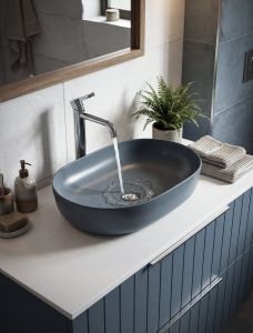 ARDEA ceramiczna umywalka nablatowa, 60,5x41,5cm, siena