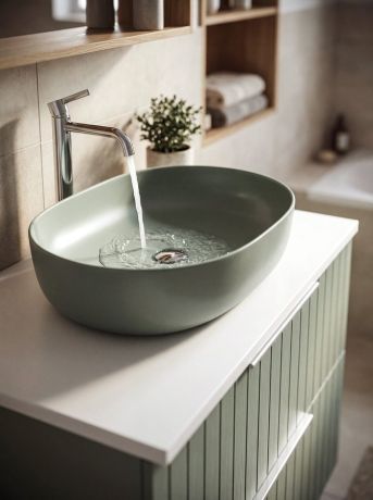 Przejdź do produktu ARDEA ceramiczna umywalka nablatowa, 60,5x41,5cm, verde