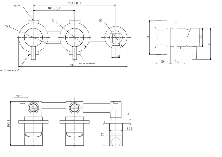 Czarna bateria wannowa podtynkowa Kohlman Axel Black QW260AB