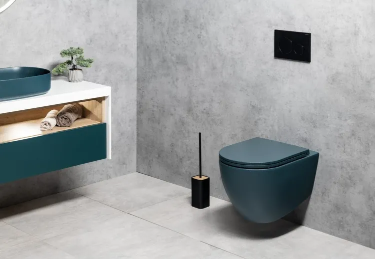 INFINITY miska WC wisząca, Rimless, 36,5x53cm, petrol mat
