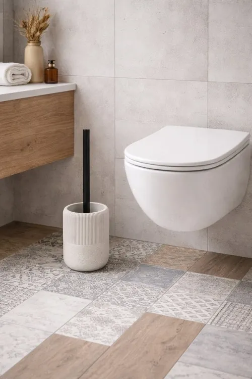ALBA WC-szczotka do postawienia, biały/czarny mat