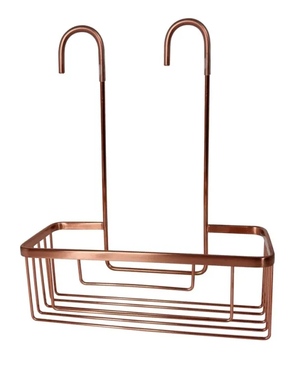 SMART półka do kabiny prysznicowej, zawieszana na baterii, 300x375x120 mm, miedź mat