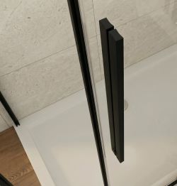 LUXOR BLACK drzwi prysznicowe 1000mm, szkło czyste