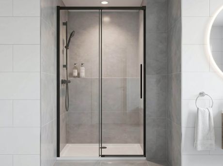 Przejdź do produktu LUXOR BLACK drzwi prysznicowe 1300mm, szkło czyste